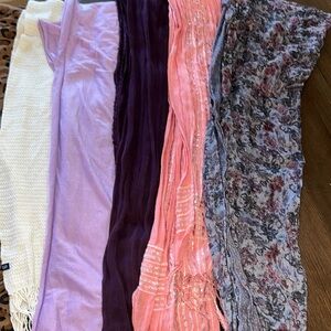 Assorted Colorful Scarves Collection set of 6 sold together